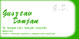 gusztav domjan business card
