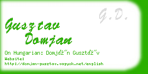 gusztav domjan business card